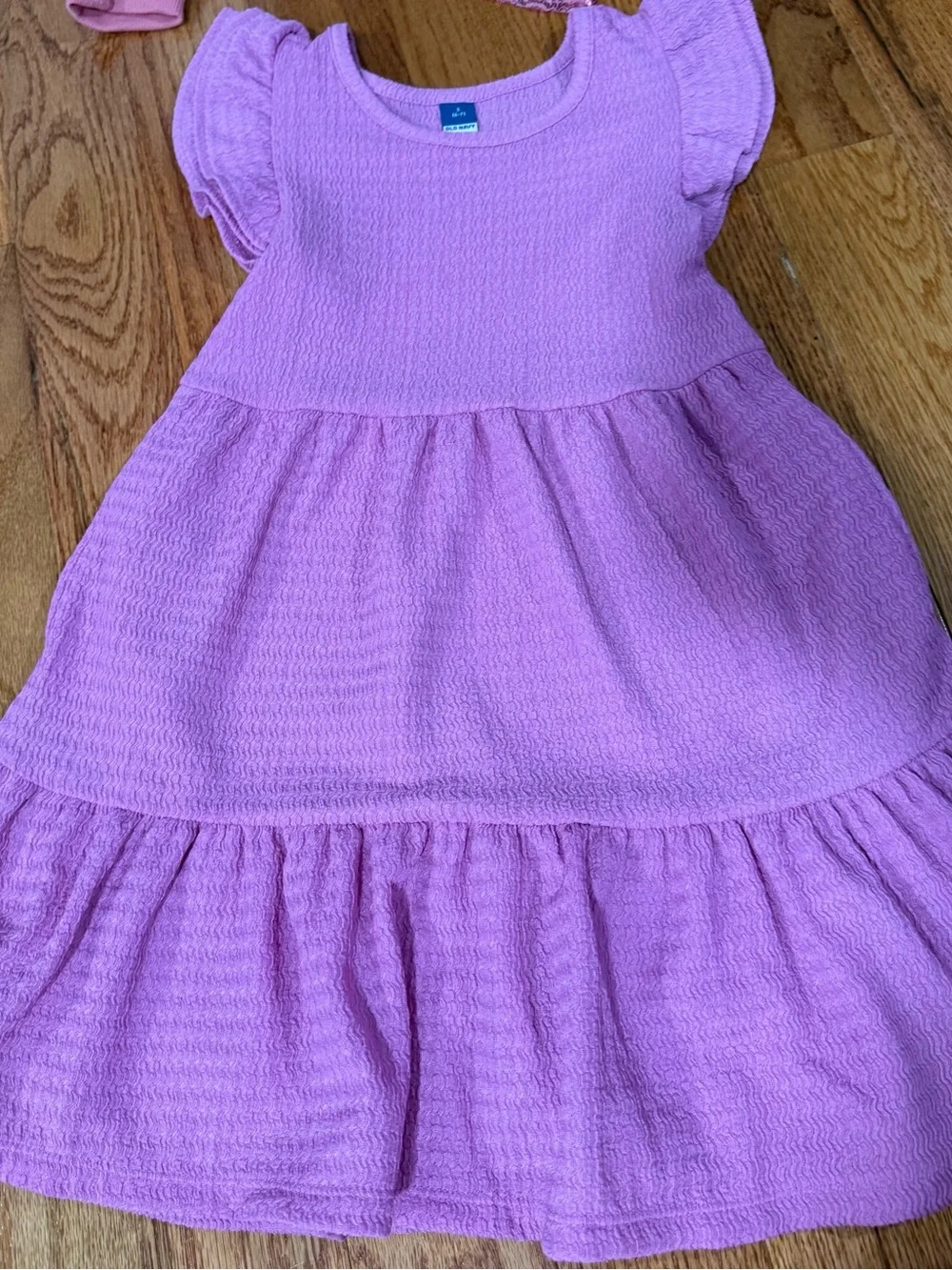 Old Navy Girls' Lavender Ruffle Sleeve Tiered Dress